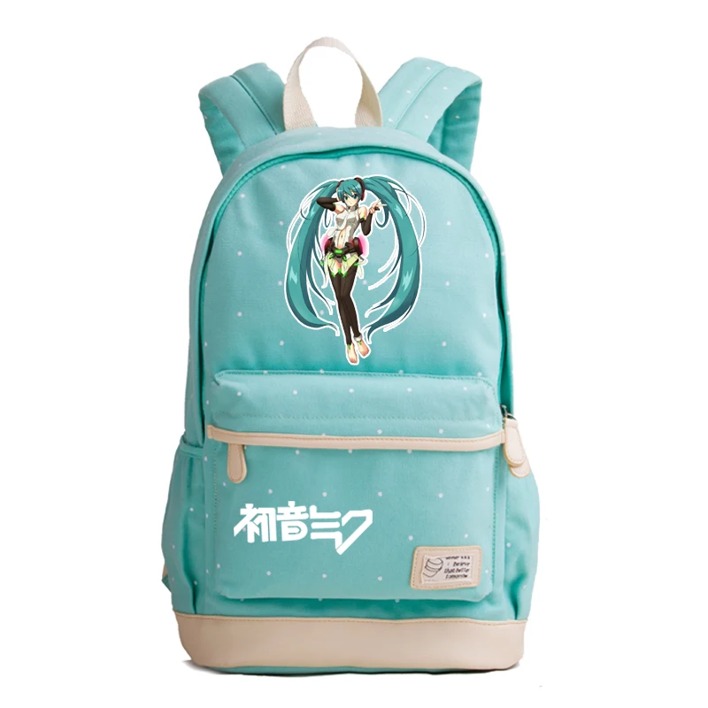 Музыкальный Хацунэ Мику Печать Рюкзак Kawaii женские сумки на плечо Miku Mochila Feminina Холст Школьные сумки для девочек-подростков