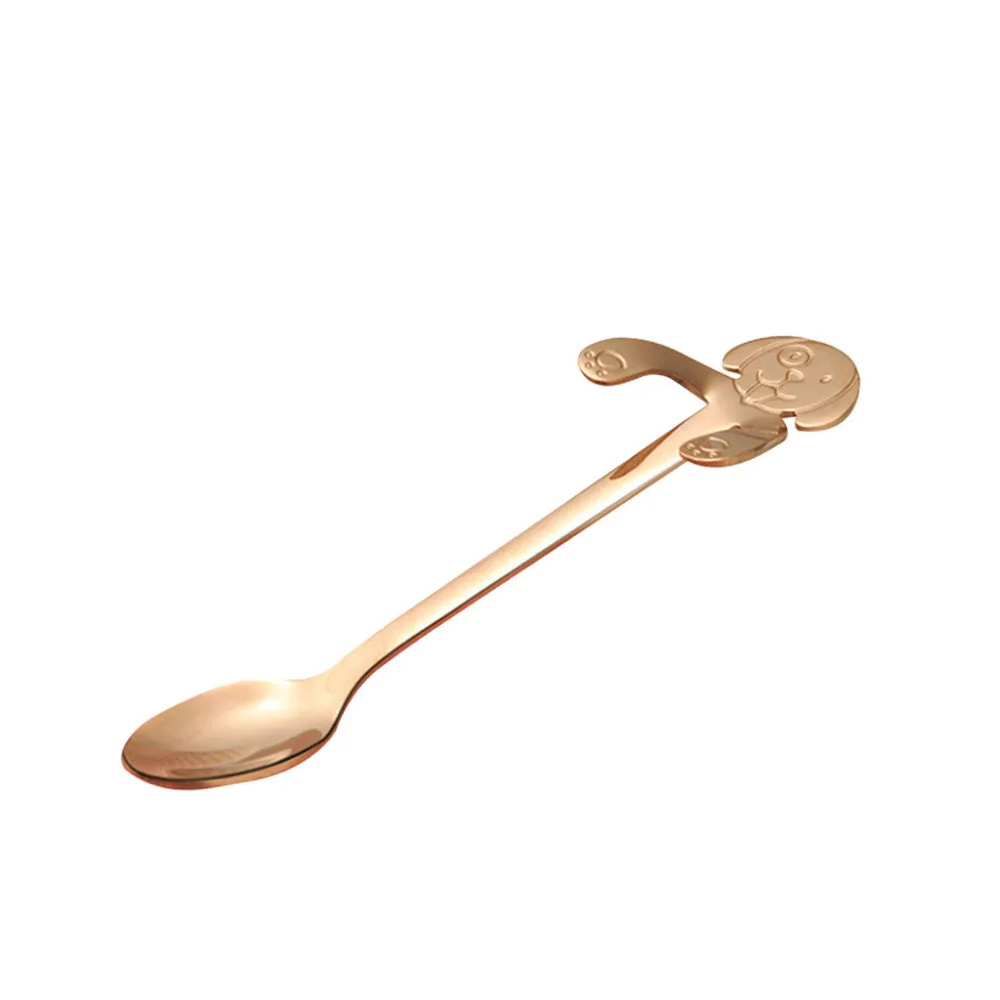 Spoon 2019 new hot healthy rose gold cartoon puppy style long handle stainless steel coffee spoon #4M08 | Дом и сад