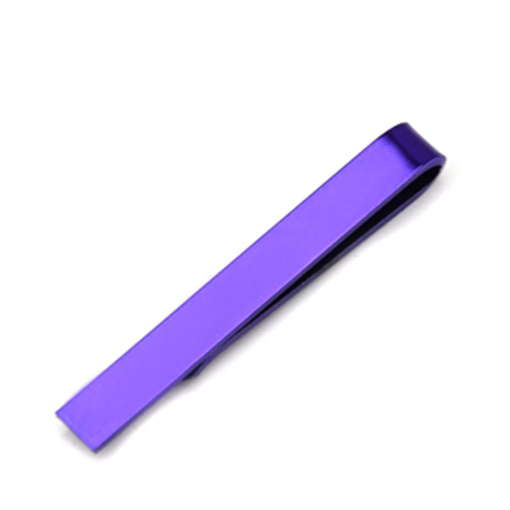 Purple Джентльменский из нержавеющей стали яркий цвет зажим для галстука бар галстук свадебные мужские ювелирные изделия BWTZF0002 - Окраска металла: Purple