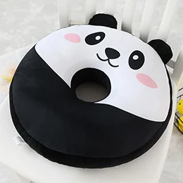 Black panda Пончик подушки для животных мягкая круглая еда плюшевые подушки сиденья декор кролик Свинья медведь Пингвин цыпленок панда собака, коала - Цвет: Black panda