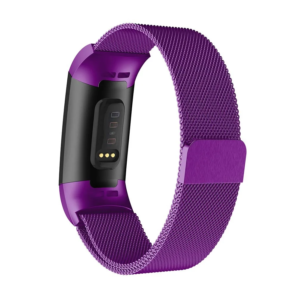 HeroIand металлический ремешок из нержавеющей стали для Fitbit Charge 3 Band Миланская петля Магнитный Fitbit charge3 ремешок умный Браслет для женщин и мужчин