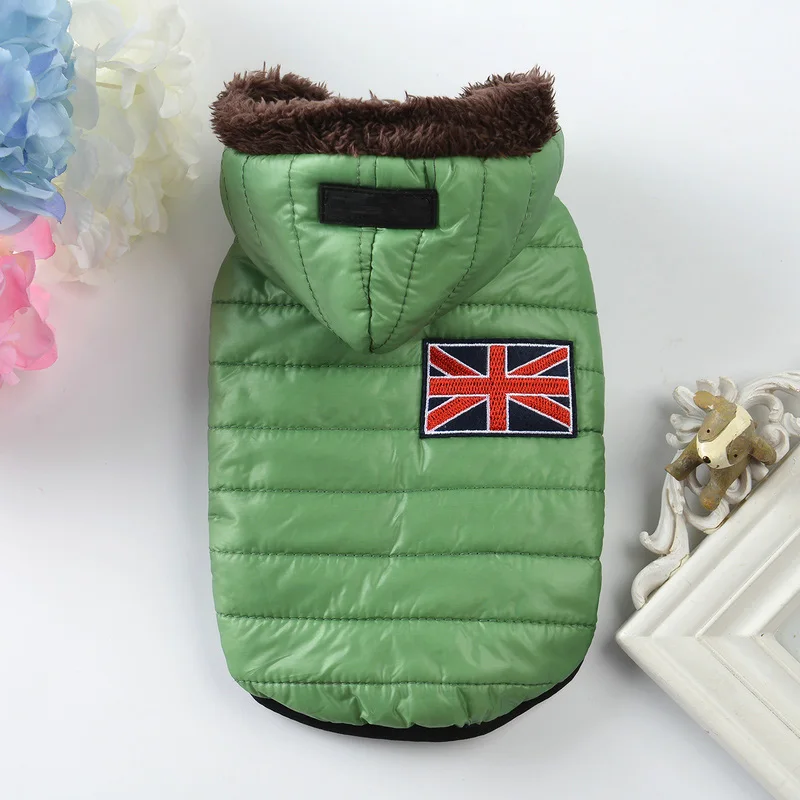 Осенне-зимняя теплая одежда для собак маленьких пальто куртка из мягкого хлопка
