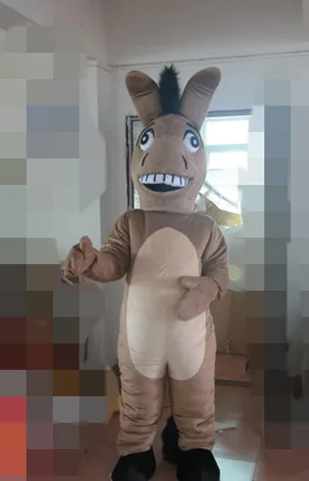 

2019 горячая Распродажа Профессиональный мультяшный серый костюм коня-маскота необычное платье для взрослых Размер Хэллоуин