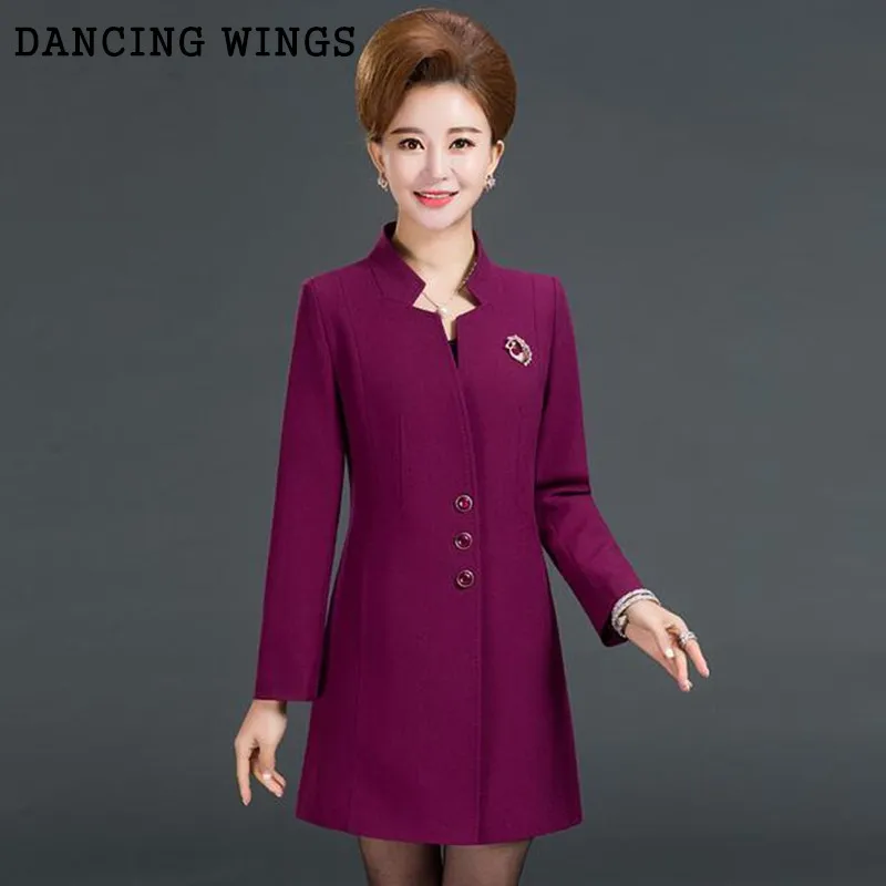 Размера плюс L 5XL моды для мужчин и женщин среднего возраста Женские Тренч узкое