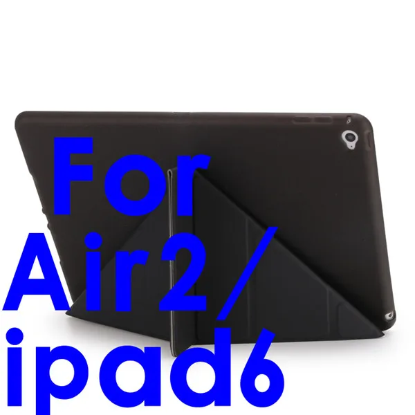 Для Ipad Air 2/iPad Air 1 смарт-чехол для Ipad 5 фигур Стенд Ультра тонкий из искусственной кожи(полиуретан) и мягкого силикона для iPad 5/6 Авто Режим сна/Пробуждение - Цвет: black  Air2