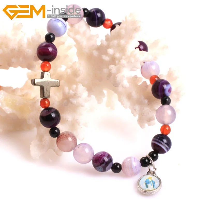 Браслет для мужчин и женщин с драгоценными камнями внутри натуральные