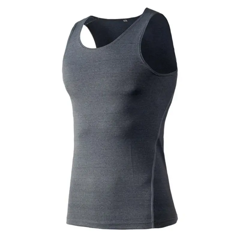 Мужская футболка без рукавов повседневные облегающие рубашки базовый слой