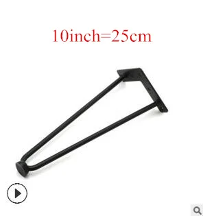 10inch 4 шт. u-образная металлическая шпилька, настольная ножка стола, кронштейн 4-10 дюймов, полностью Железный мебель, поддержка ног, диван шкаф, стулья, DIY оборудование - Цвет: 10inch