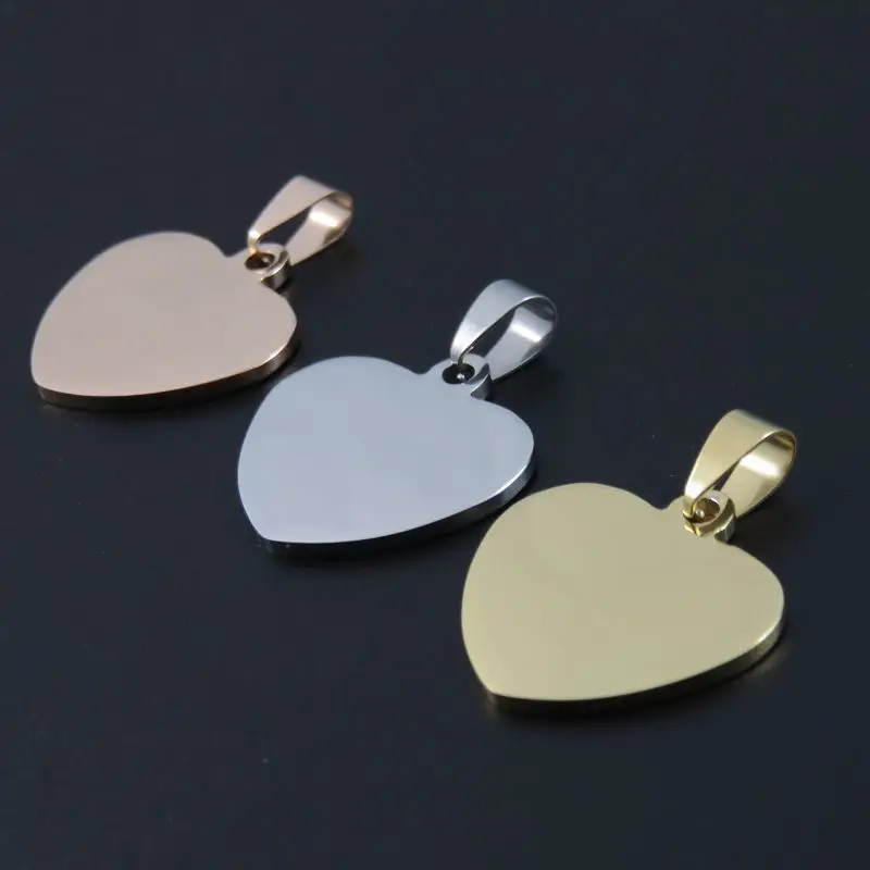 Бирки для собак в форме сердца 25 мм бирки из нержавеющей стали подвески женского