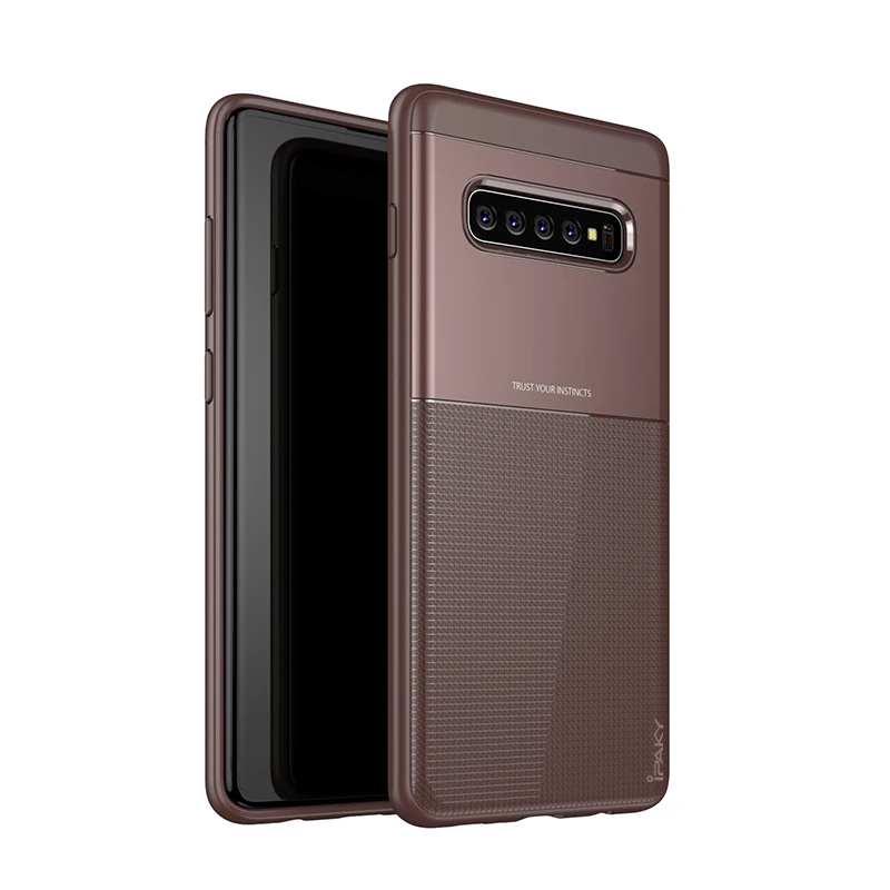 Для samsung S 10 Чехол IPAKY S10e крышка PC Гибридный Силиконовый защитный армированный Мягкий противоударный чехол для Apple, samsung Galaxy S10 Plus E чехлы - Цвет: Brown
