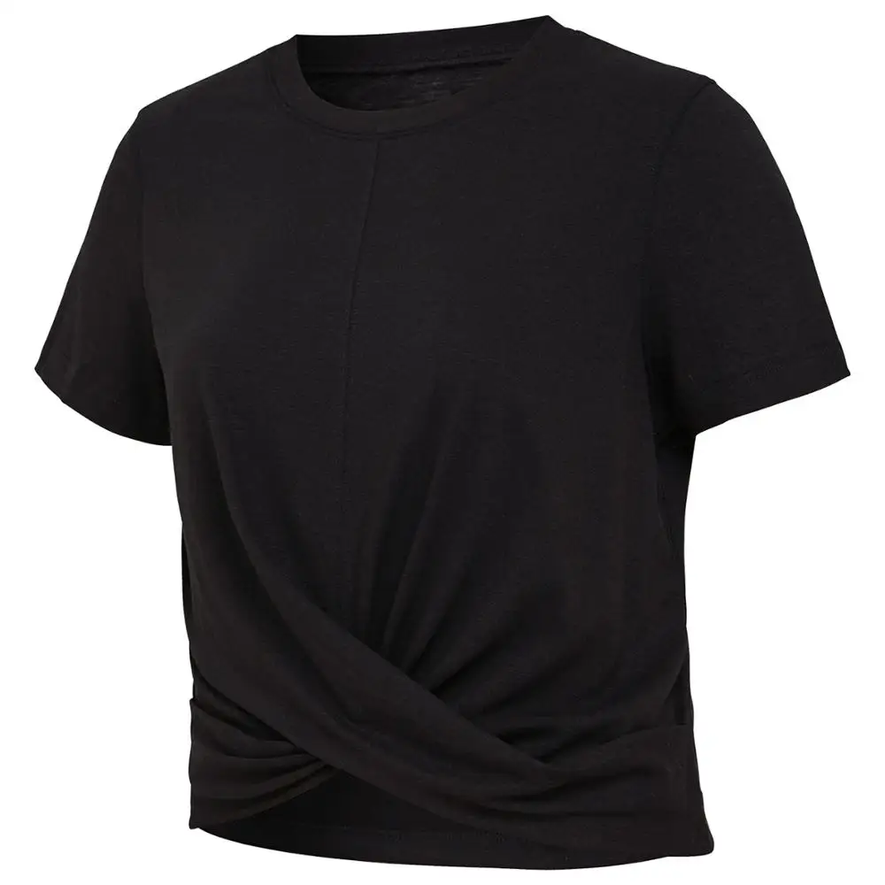 Женский сексуальный комплект для йоги футболка Быстросохнущий бесшовный топ