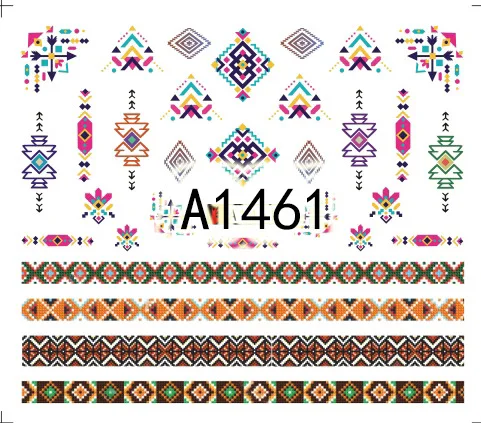 5sheet 12types Bohemia UV Nail Water Stickers Designs Art Decals Makeup DIY Tattoos Manicure A1453-1464 | Красота и здоровье