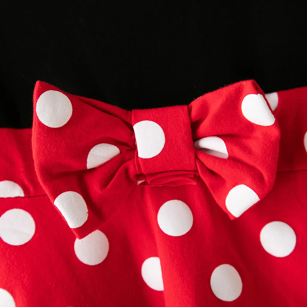 Children's Dress 2019 Fashion Toddler Baby Kids Girls casual Sleeveless Patchwork Dot Print Bow Princess 6.18 | Детская одежда и