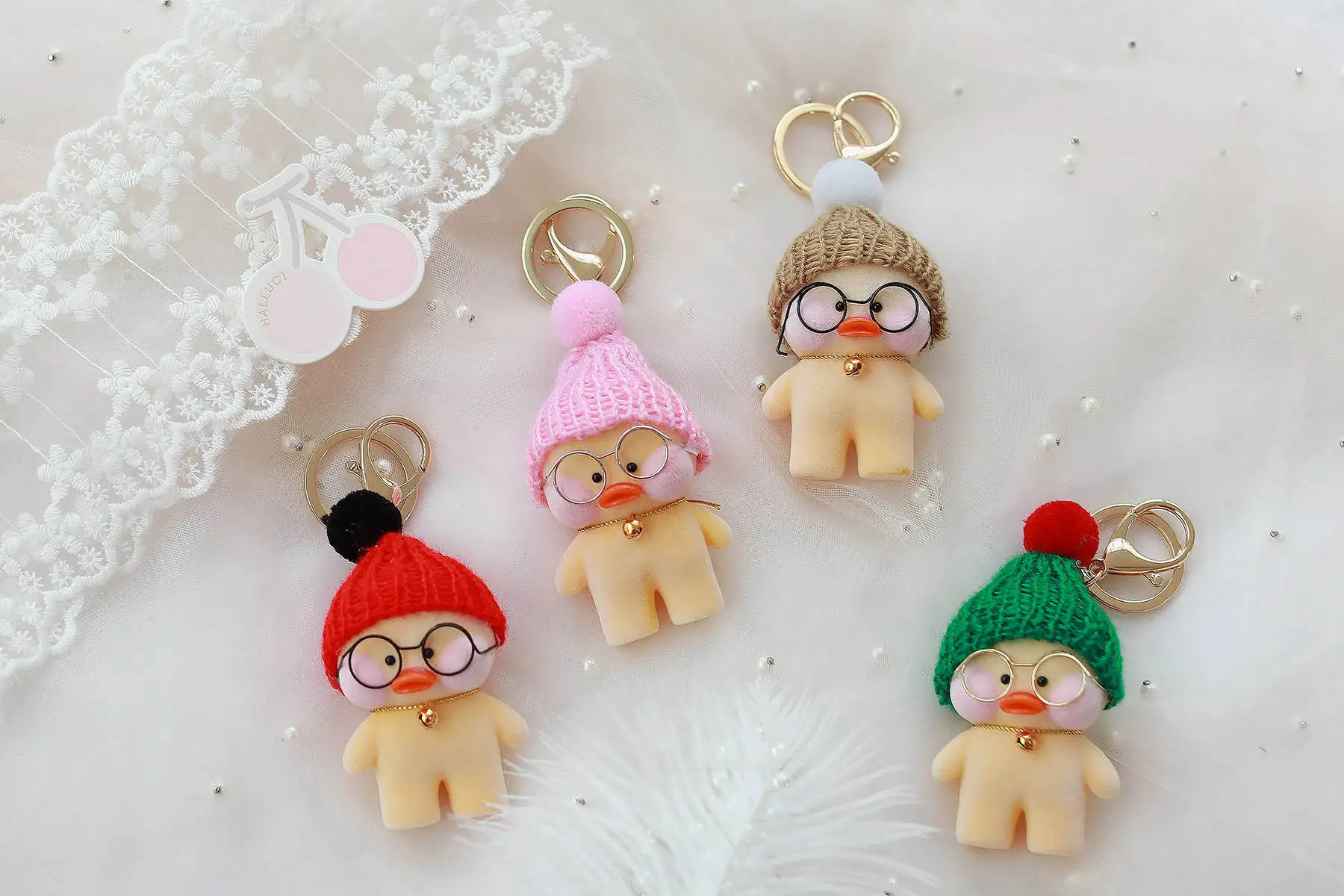 Kawaii LaLafanfan кафе подвеска с форме утки брелок мультфильм милый утка автомобиль Декор животных Куклы Игрушки для девочек подарок на день рождения для детей
