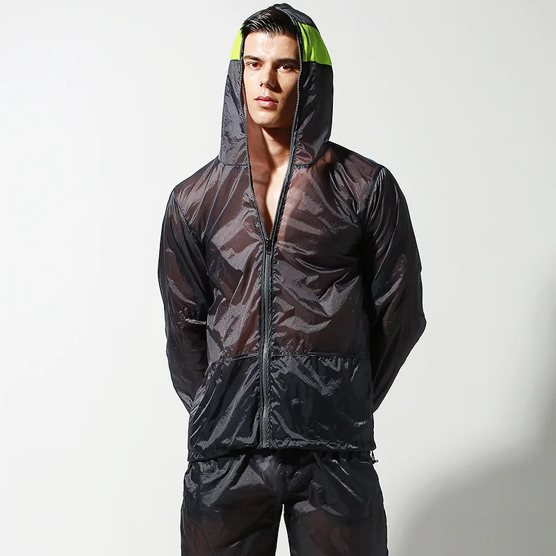 Фото Мужская ультратонкая рубашка с капюшоном Rashguard, пляжная одежда с длинным рукавом и защитой от ультрафиолета, куртка для водного спорта №5