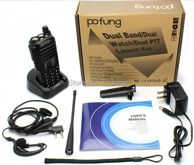 DHL Бесплатная доставка + Pofung uv 82 uv82 Двухдиапазонная 5 Вт мощность VHF UHF Военная