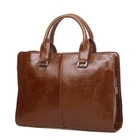 Мужской кожаный портфель Crazy Horse, повседневная сумка-мессенджер для ноутбука, деловой мужской, офисный, для документов, сумка-тоут через плечо