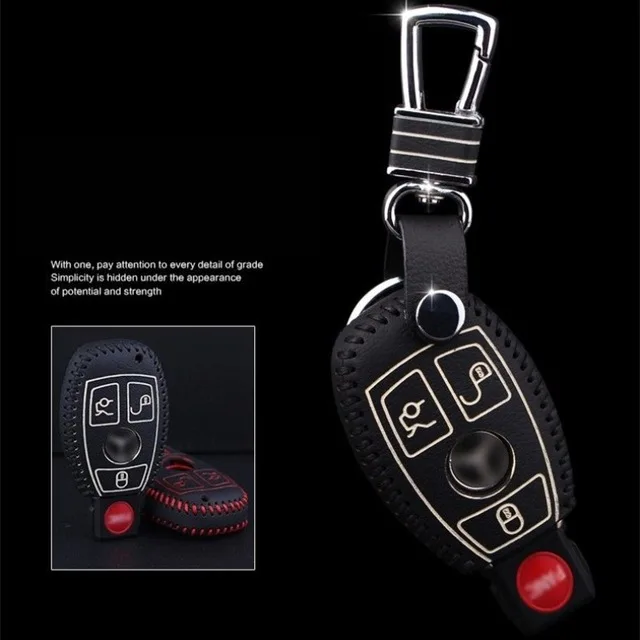 Кожаный чехол-бумажник с верхним слоем для Benz W203 W210 W211 AMG W204 C E S CLS CLK CLA SLK
