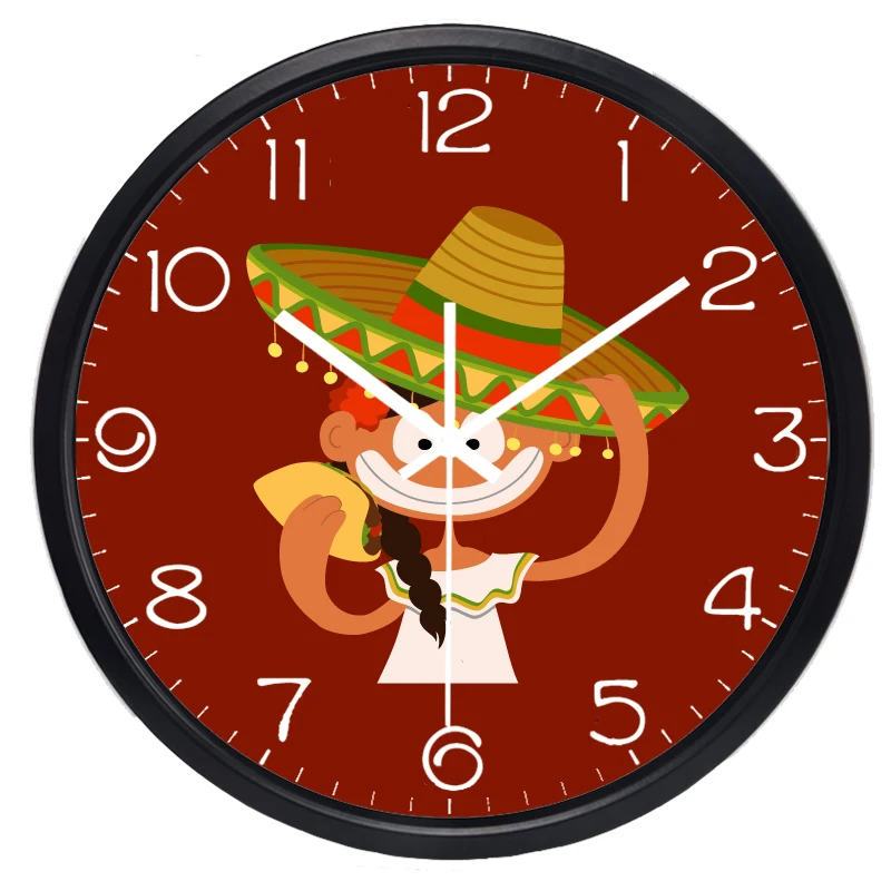 

Мексика праздник Девушка Настенные часы новые детские разноцветные бесшумные настенные часы Элегантные Круглые винтажные часы