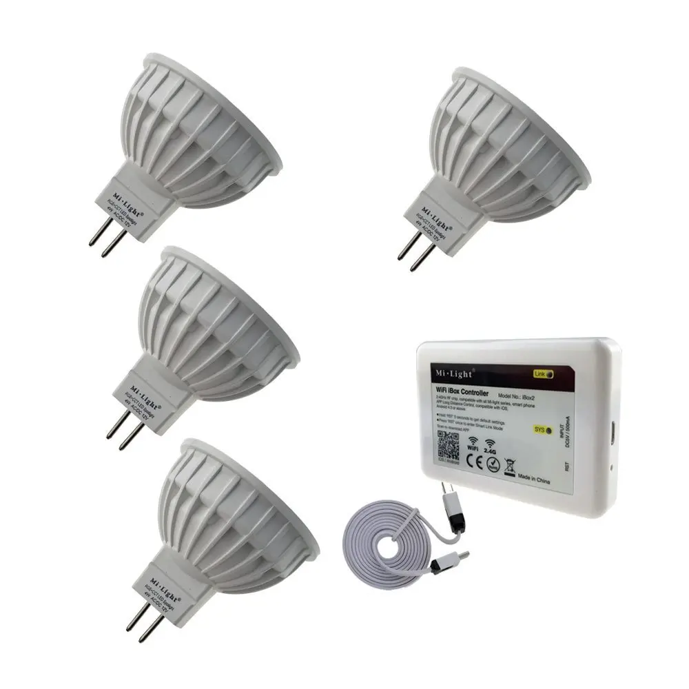 Набор сделай сам 16mi llion цвета 4 шт. X MR16 /GU10 RGB + CCT светодиодная точечная лампа 12 В AC/DC