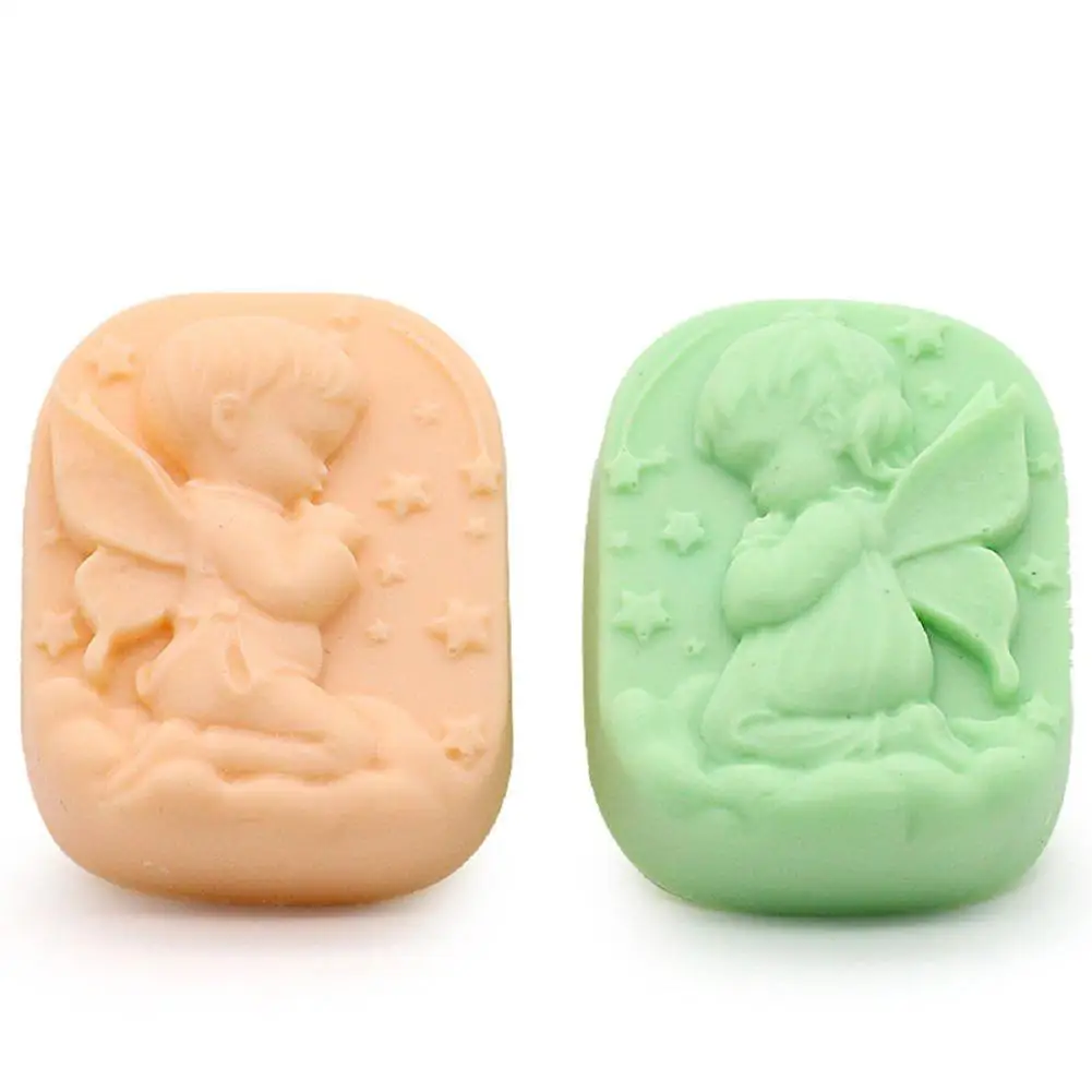 Силиконовая форма с 4 отверстиями в виде ангелов для мыла из пищевого материала