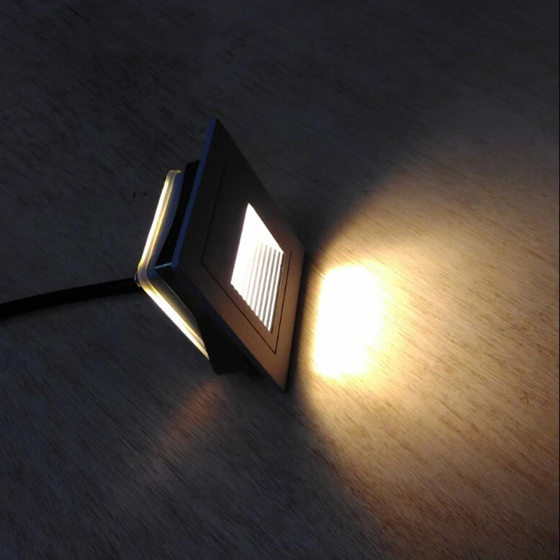 Утопленный угловой настенный светодиодный светильник 3 Вт IP65 85 265 В переменного