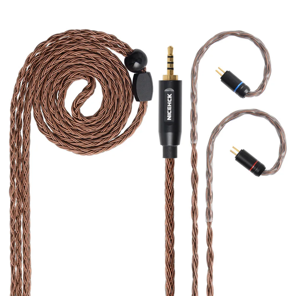 2.5mm plug with 2Pin NICEHCK 16 сердечник высокой чистоты Медь кабель 3,5/2,5/4,4 мм MMCX/2Pin кабель для TFZ ZSX ZS10 C16 C12 V90 NICEHCK NX7 Pro/F3/M6/DB3 - Цвет: 2.5mm plug with 2Pin