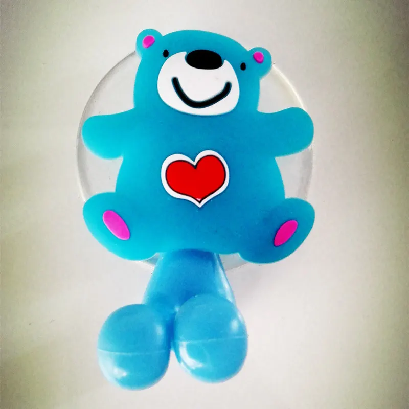 Bear Милые животные Миньон hello kitty мультфильм присоска держатель зубной щетки аксессуары для ванной комнаты Набор 24 цвета настенный держатель на присоске Инструмент - Цвет: Bear
