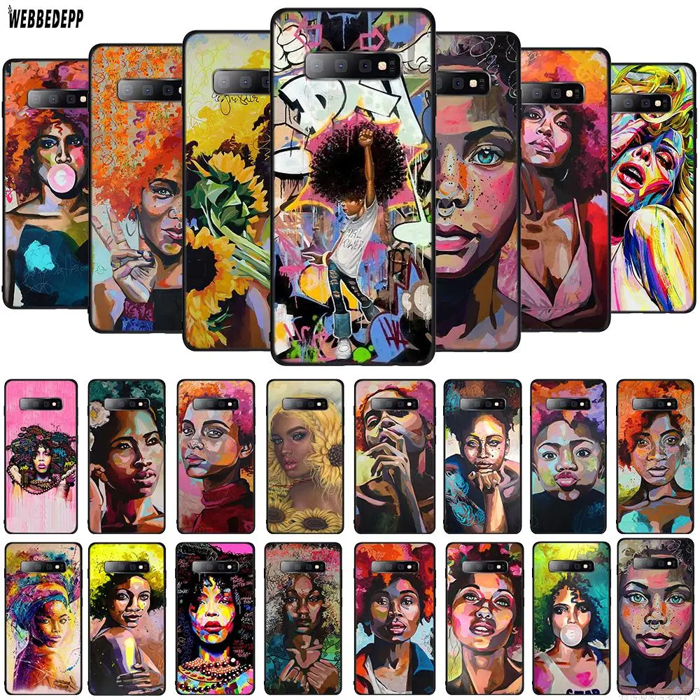 WEBBEDEPP Anette Tjaerby Gal афро волос поп арт ТПУ чехол для Samsung Galaxy A10 A30 A40 A50 A70 A6 A8 A9 J6 2018 Note 8 9