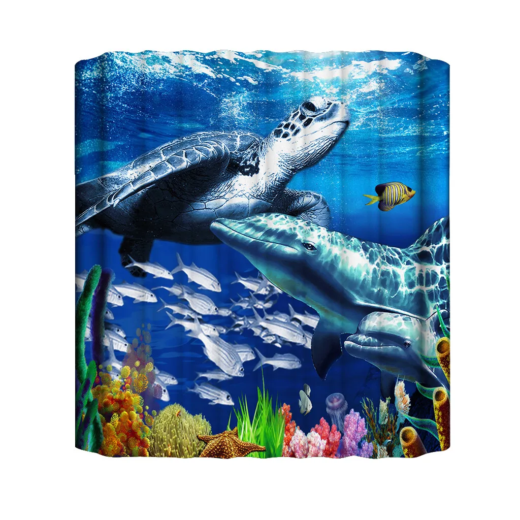 Ouneed занавески для душа s красивый морской мир водонепроницаемый занавески для душа милые рыбы Ванная комната ванна/туалет занавески Новинка Прямая поставка