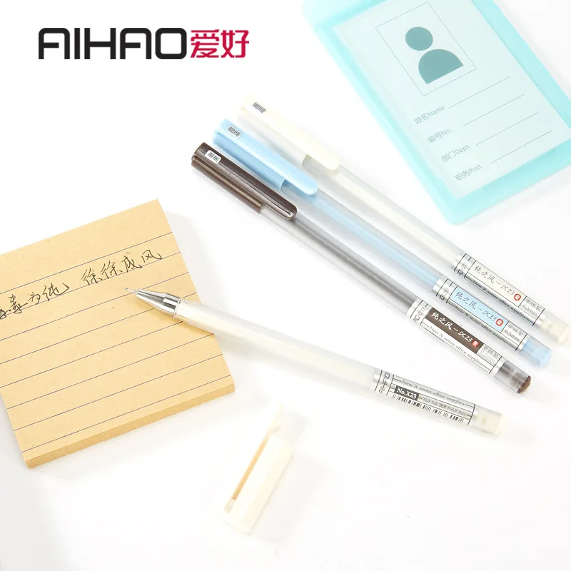 Новое поступление AIHAO брендовая игольчатая ручка 0,5 мм точечный колпак бизнес ручка 4 шт./лот для школьного питания