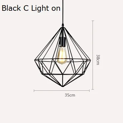 Black C LukLoy Алмазный подвесной светильник светодиодный кухонный светильник современная прикроватная подвесная потолочная лампа лампы для спальни гостиной светильник ing светильники - Цвет корпуса: Black C