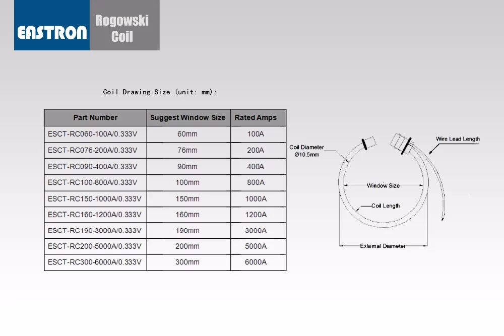 Пояс Роговского трансформатор тока ESCT-RC060 100A-800A/0,333 V