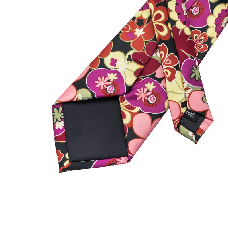 Мужской комплект из галстука и запонок с цветочным принтом|tie wholesaler|tie toyties uk |