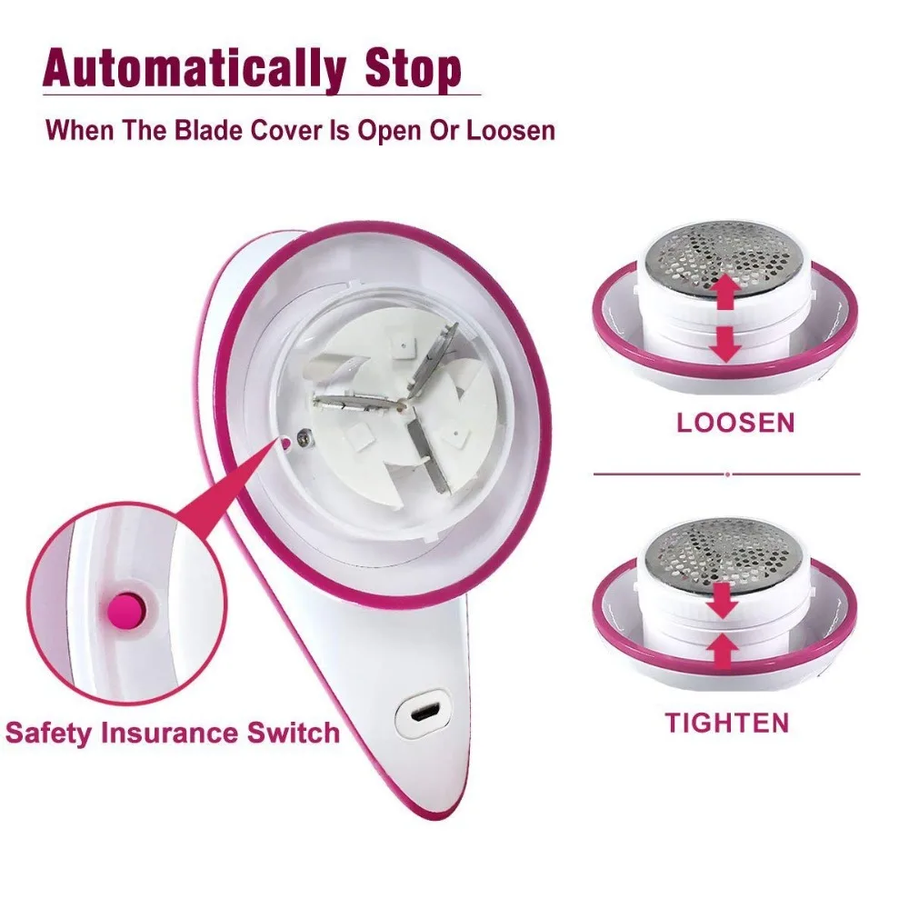 

High Power USB Rechargeable Sweater Pill Remover Fabric Shaver Lint Remover with Extra Blade for Clothes Fluff Fuzz Ball
