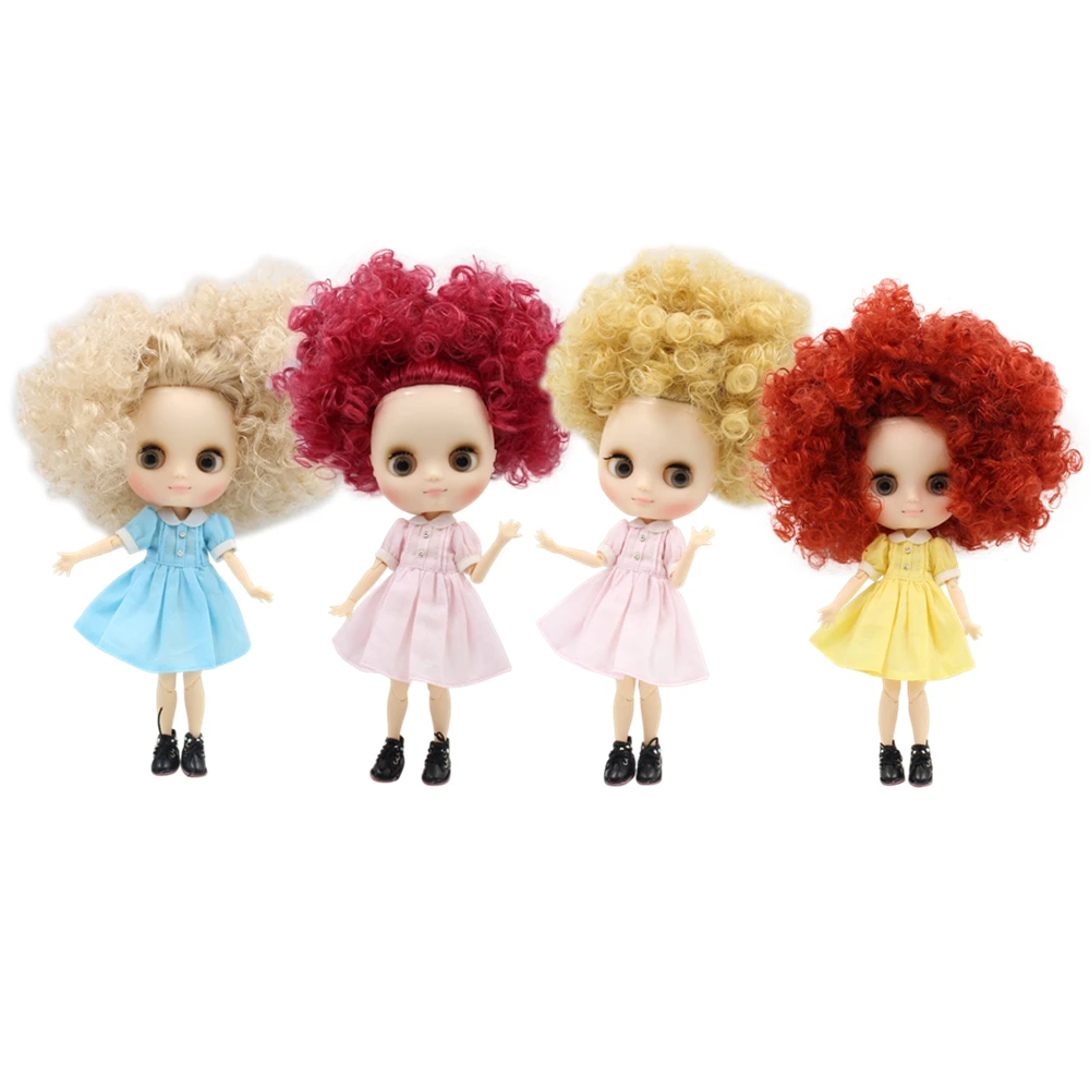 DBS Blyth middie кукла 1/8 bjd дикие кудрявые волосы розовый коричневый блонд матовое лицо
