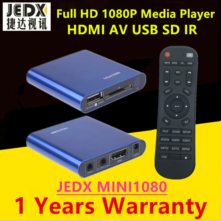 Бесплатная доставка! Автомобильный медиаплеер Mini Full HD 1080P плеер AV HDMI USB/SD MKV/RM/AVI