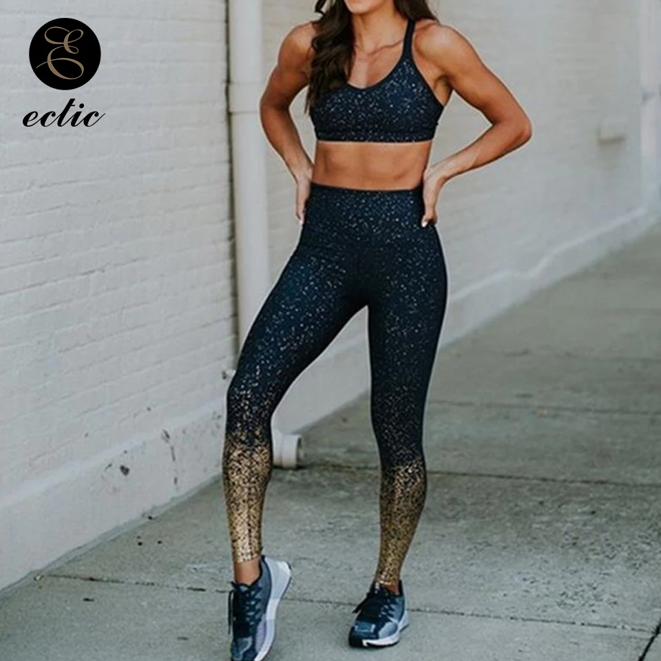 Gold Sequined Pant Parlak Tayt Gradient Sport Leggings Butt Lifting Black Shiny High Waist Leggings Women Push Up Sport Leggings