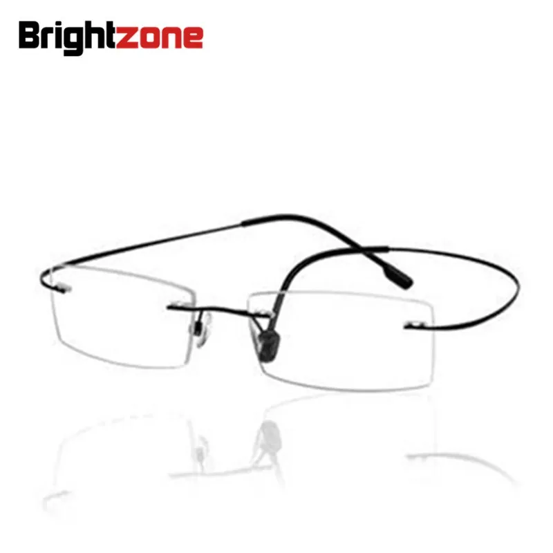 9 colors rimless non-screw memory titanium flexible eyeglasses complete prescription glasses with 1.61 HMC aspheric CR-39 lenses |