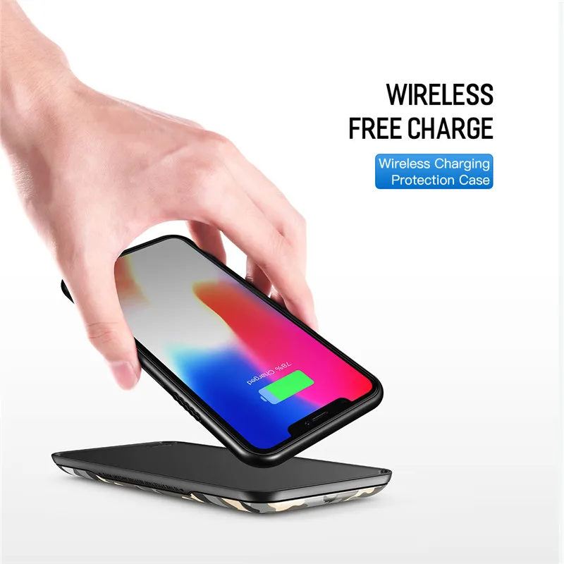 ROCK QI 5000 мАч Беспроводное зарядное устройство чехол для iPhone X ультратонкий внешний