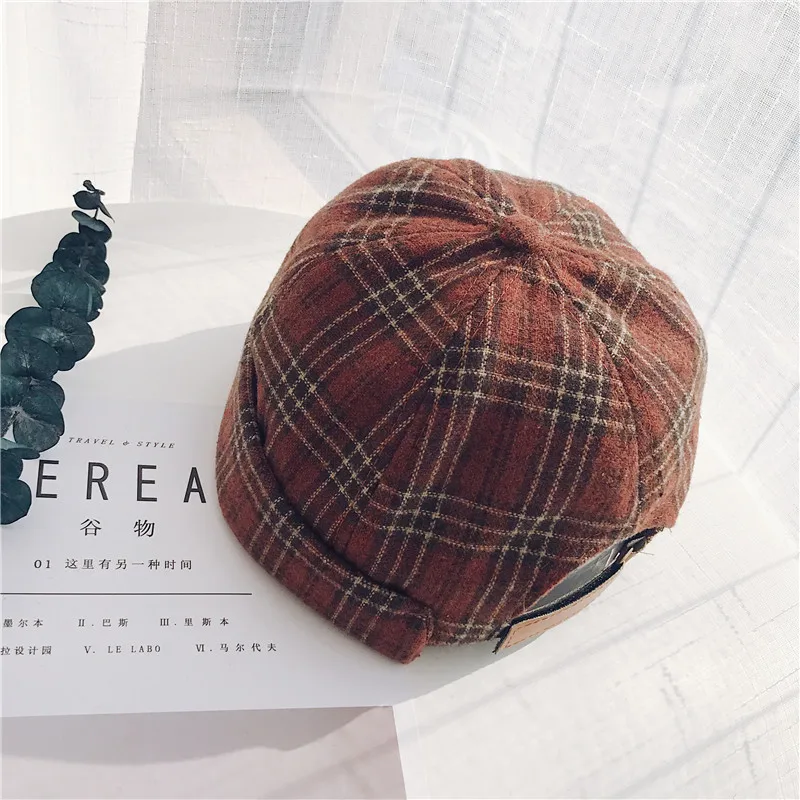 Коричневый Beanie, короткие, повседневные, Skullies Beanies, новинка, шапки для женщин, шапка с черепом, тыква, шапка в стиле хип-хоп, для девушек, зимние шапки, тыква, шапка моряка - Цвет: Коричневый