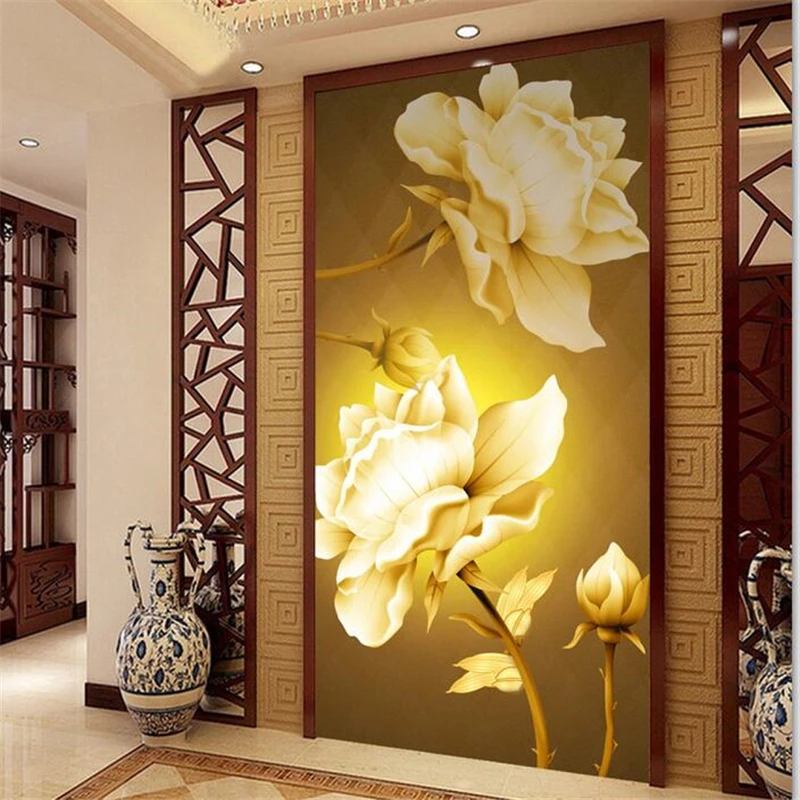 Wellyu пользовательские фото обои 3d росписи Европейский Стиль Золотая Роза деревья