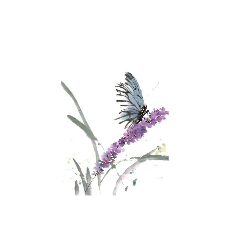 YOJA Butterflies And Purple Flowers Beautiful Switch Wall Sticker Magical Room Decor Wonderful 8SS0402 | Дом и сад