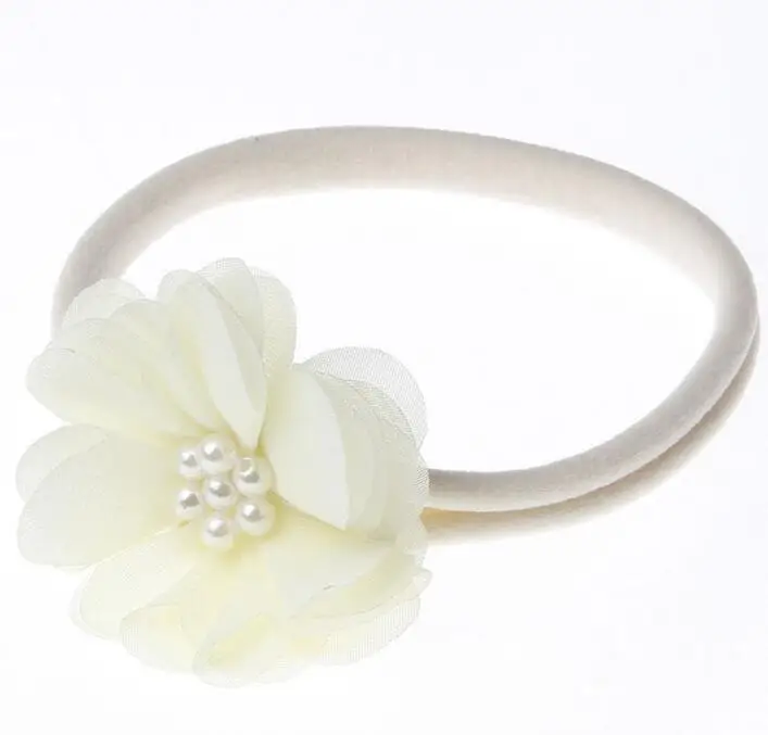 Повязка для волос шифоновая с жемчужинами и цветами | Аксессуары одежды