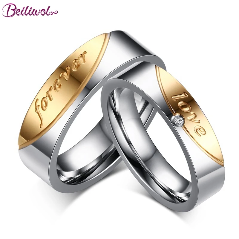 Кольца для пар женщин и мужчин Forever Love ювелирные изделия из титановой стали