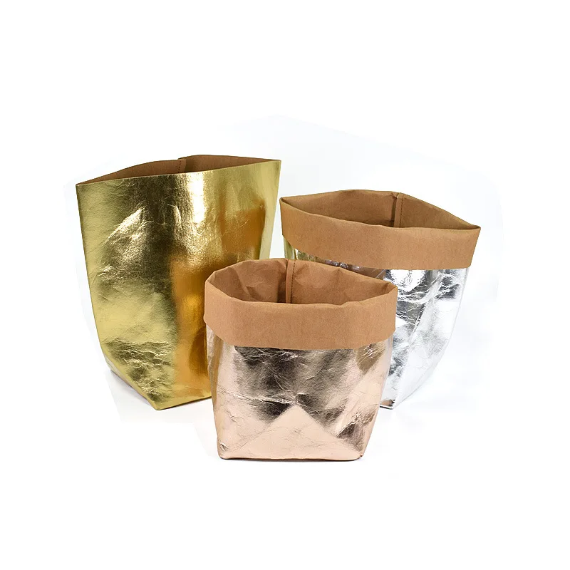 Мини суккулентл крафт бумажный цветочный горшок моющаяся сумка для хранения