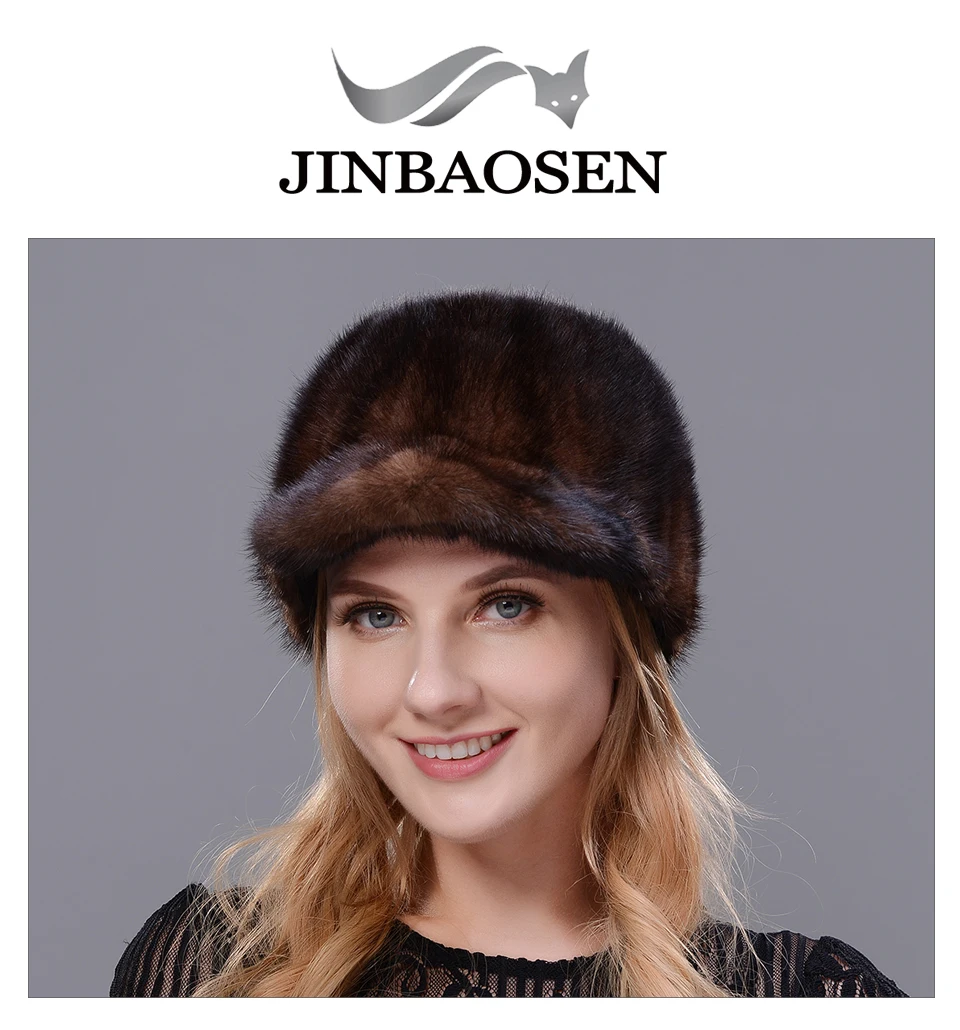 JINBAOSEN,, новинка, водная норковая шапка, шапка В рыцарском стиле с утиным язычком, зимняя меховая шапка для прогулок, шоппинга, модная шапка