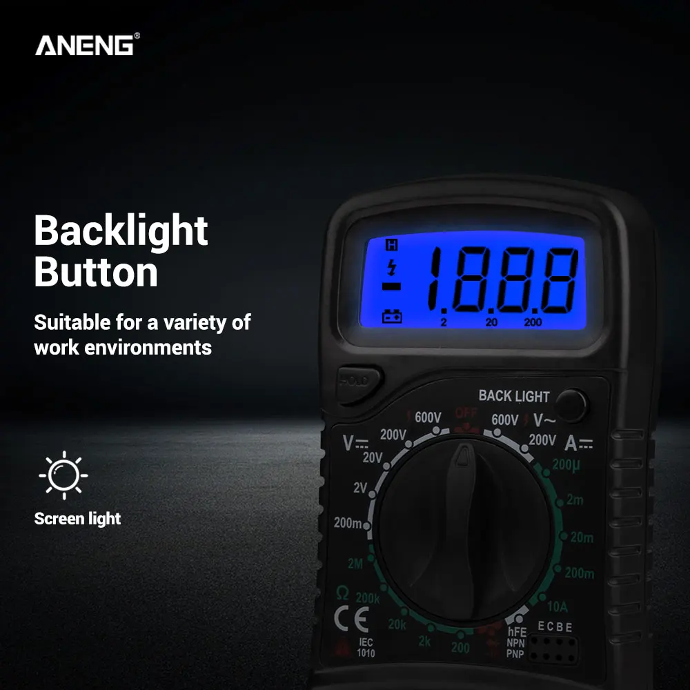 ANENG XL830L Цифровой мультиметр ESR метр AC DC тестеры автомобильные электрические DMM