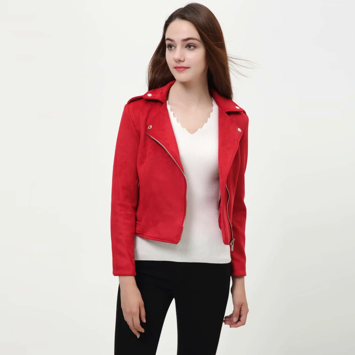 Modecrash, зимняя мотоциклетная куртка из искусственной замши, женская модная байкерская куртка-бомбер, верхняя одежда, женские пальто, женская одежда