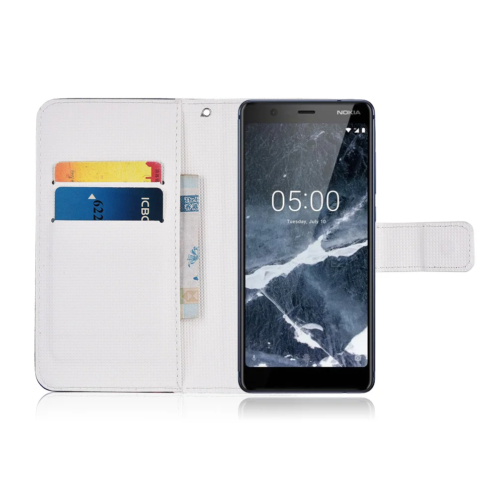 Мультяшный кошелек из ТПУ для Nokia 1 2 3 5 6 7 Plus X5 X6 чехол-книжка искусственной кожи с
